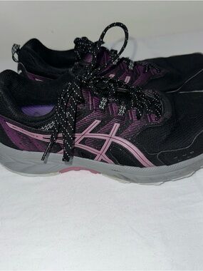 ASICS Black and Purple Women's Athletic Running Shoes